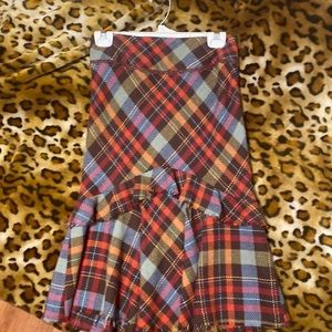 Plaid long skirt from Anthropologie size 0